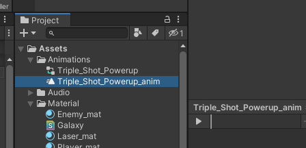 Animation listed in Assets